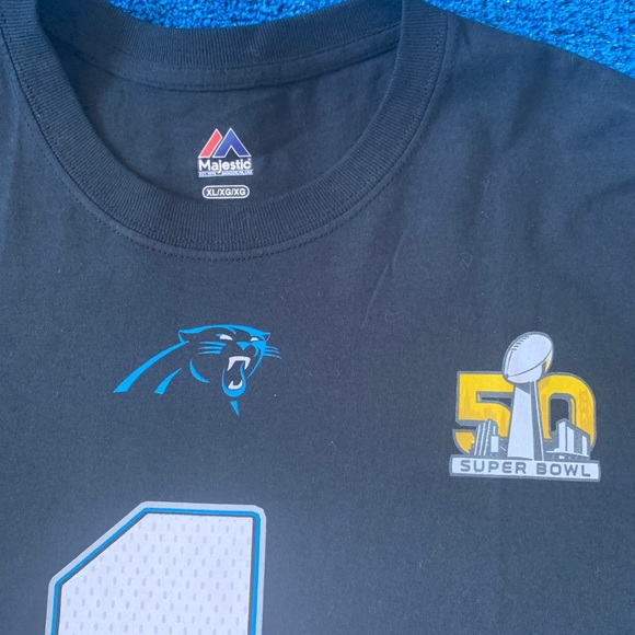 Majestic Cam Newton Super Bowl 50 T-Shirt - Picture 2 of 3